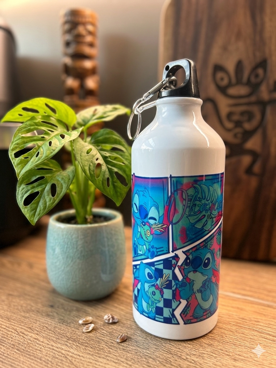 Alu Trinkflasche mit Stitch Ohana