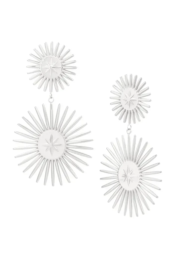 Oorbellen dubbele ster - zilver