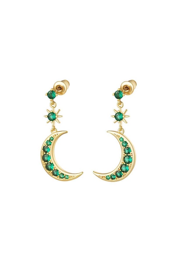 Oorbellen maan en ster - goud