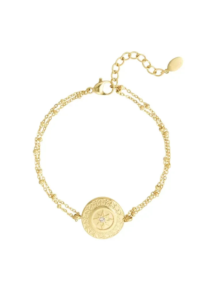 Dubbele armband ster-coin