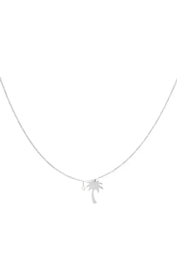 Ketting palmboom - zilver