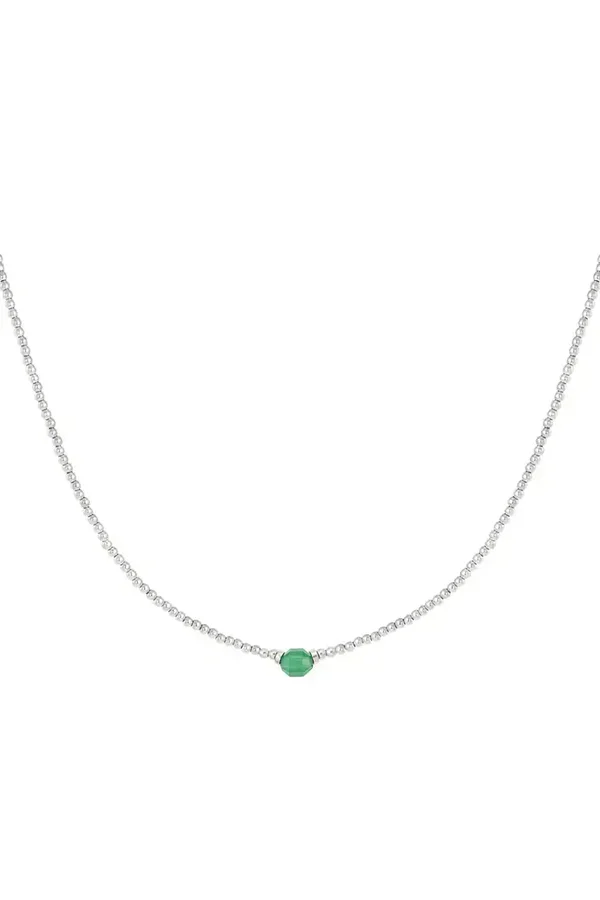 Ketting zilver/groen