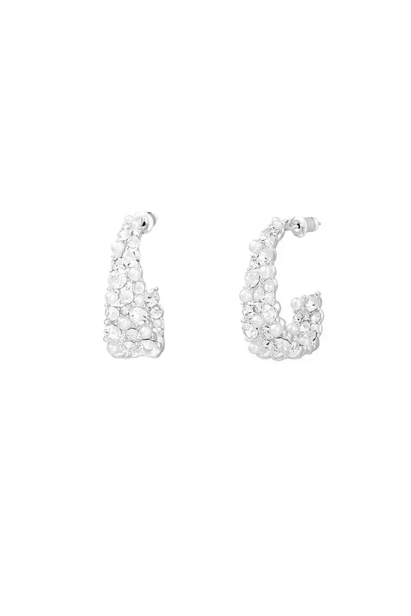 Oorbellen sparkly - zilver