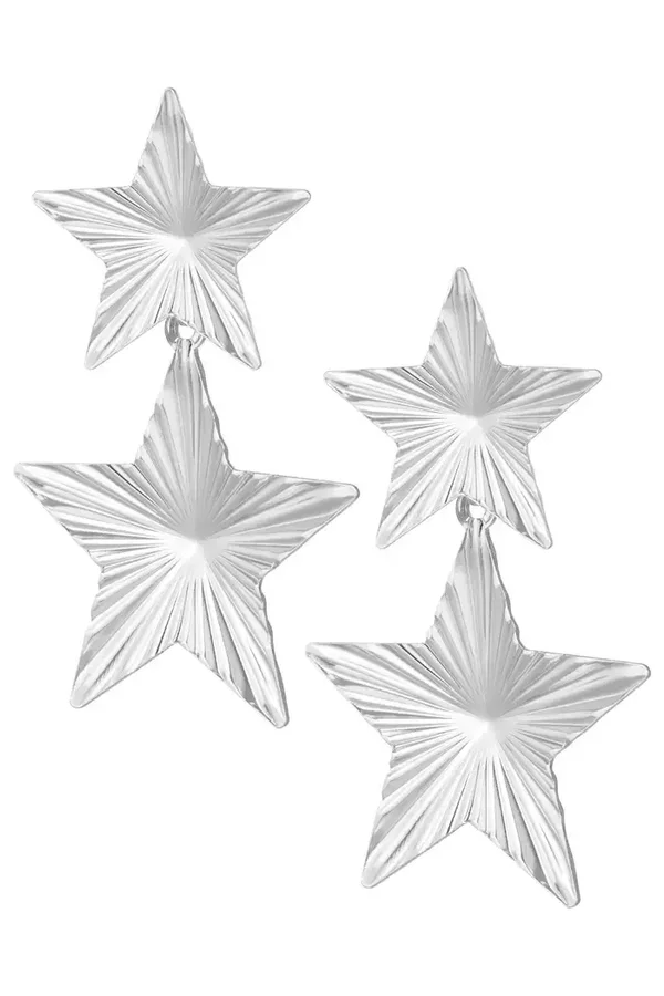 Oorbellen ster - zilver