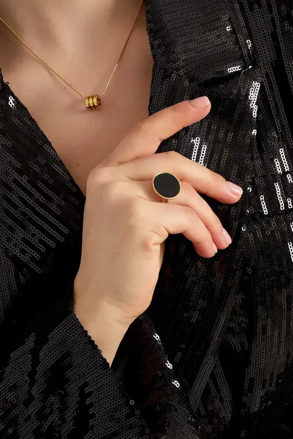 Ring zwart-goud