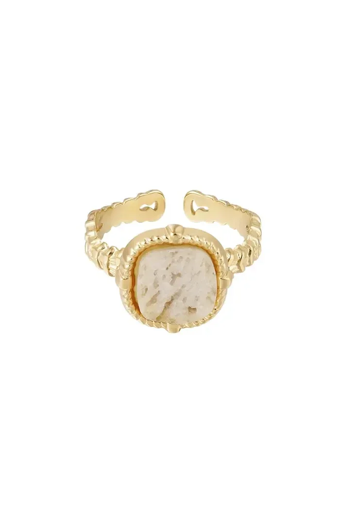 Statement ring - beige