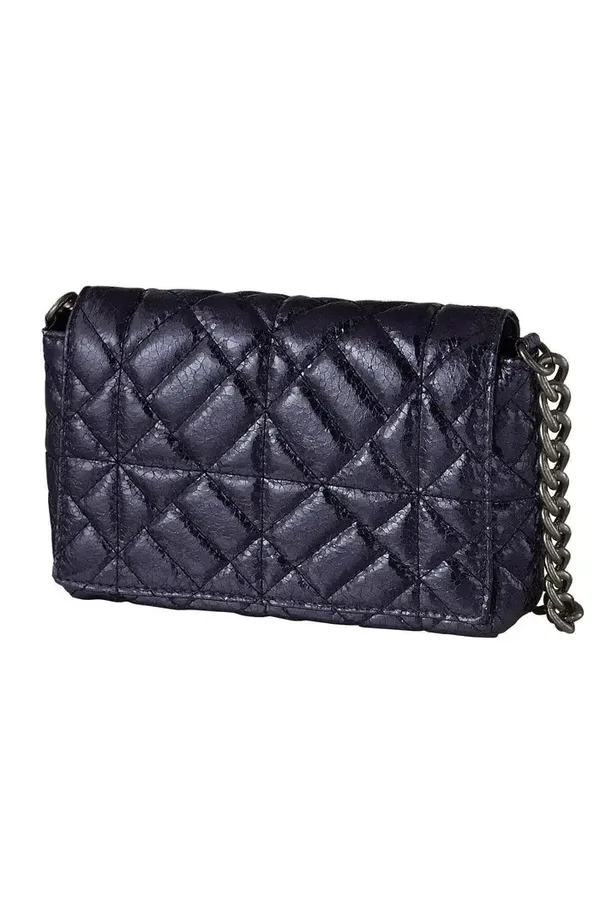 Metallic handtas paars-zilver