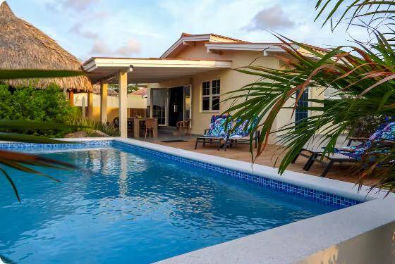 Villa Blue Mandala with private pool, charming tropical vacation villa at St. Catharina, Curaçao