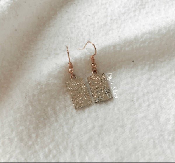 Leave tags earrings