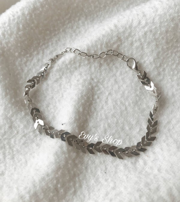 Twist silver anklet