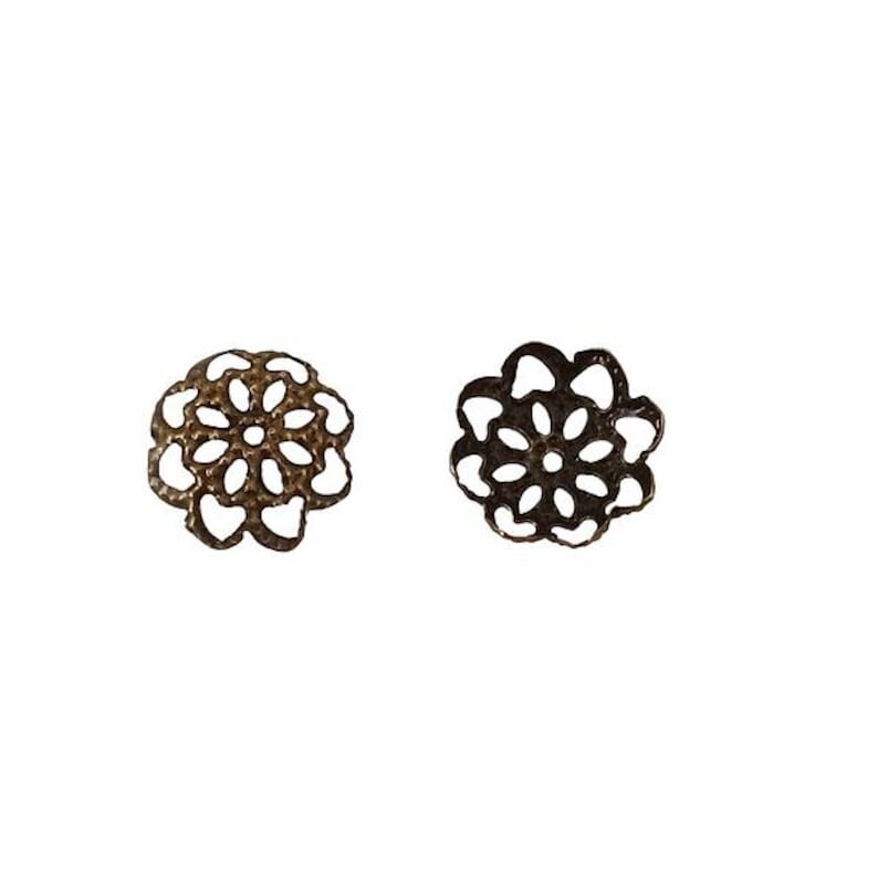 Coupelles fleur, bronze antique
