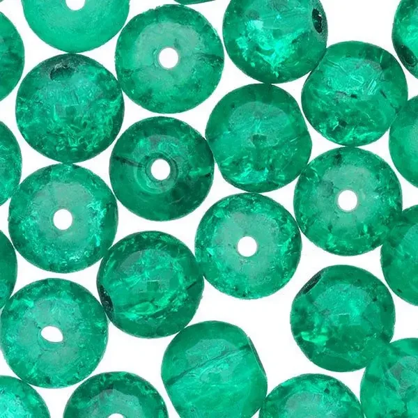 Perles de verre rondes craquelées 6mm
