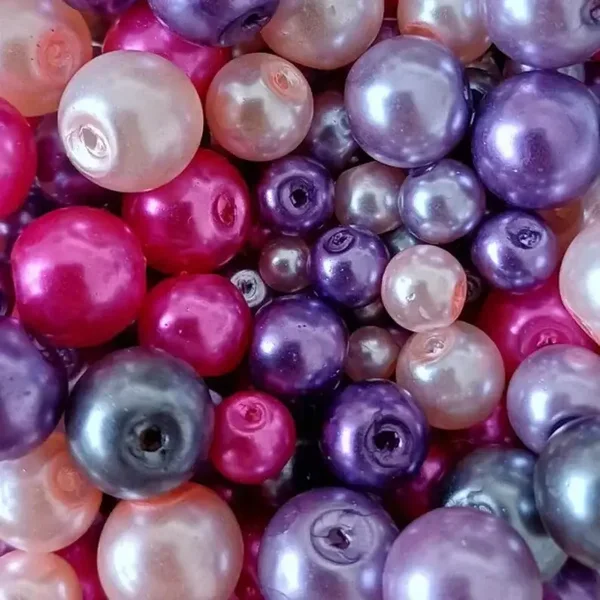 Perles en verre mix, 4 à 10mm