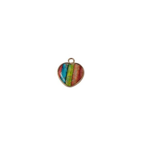 Pendentif coeur Jaspe impérial naturelle, teinte