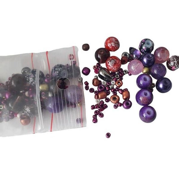 Assortiment de perles de verre + fil élastique 0.4mm