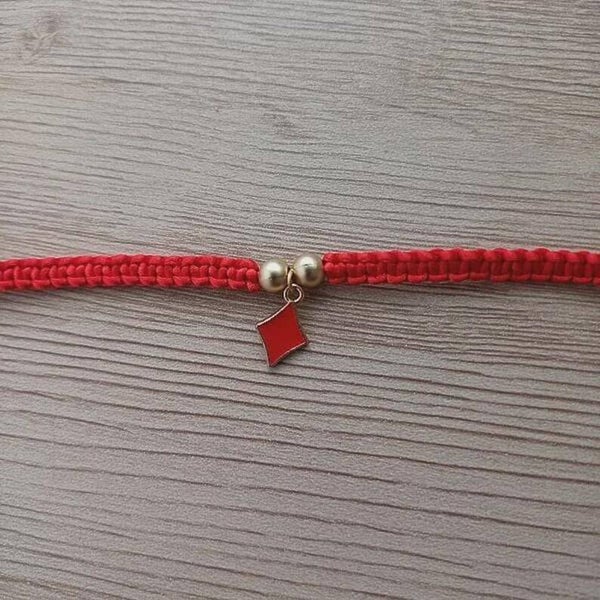 Bracelet réglable à breloque émaillée (divers)