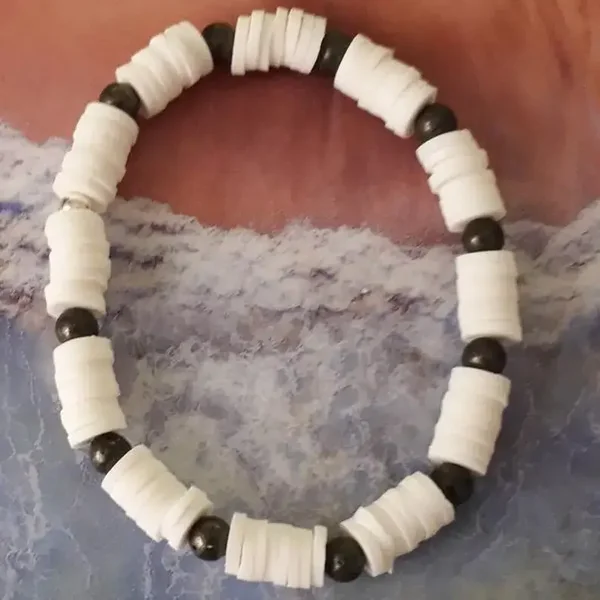 Bracelet perles Heishi et pyrite