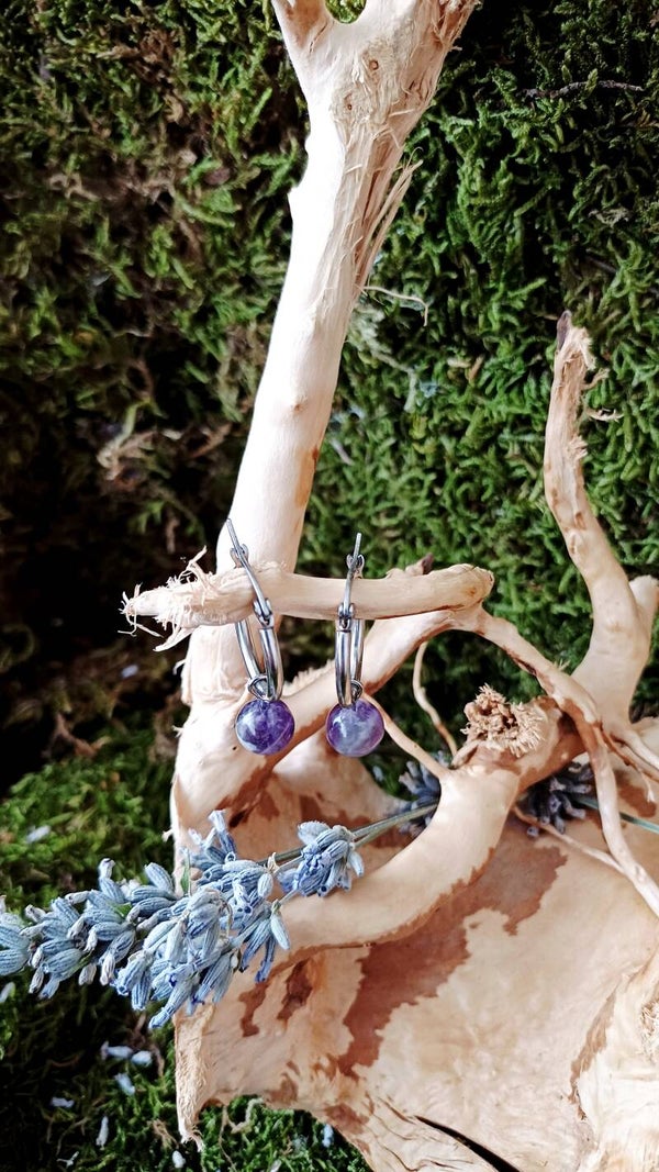 Créoles GS améthyste chevron