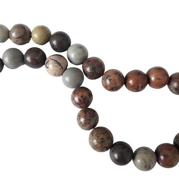 Jaspe dentritique perles rondes