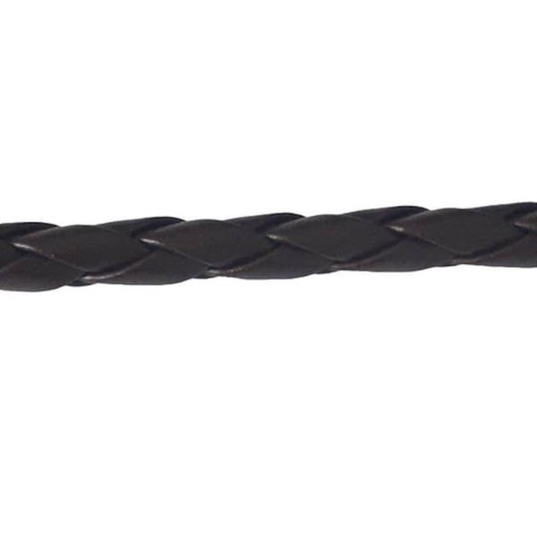 50cm cordon tressé simili cuir café 5mm