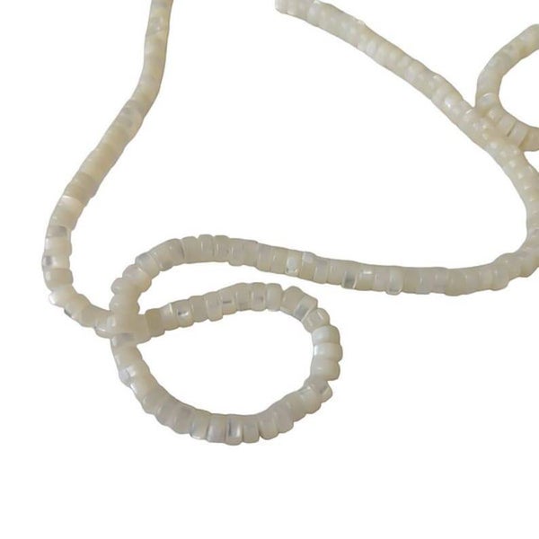 Perles heishi en coquillage crème 4mm