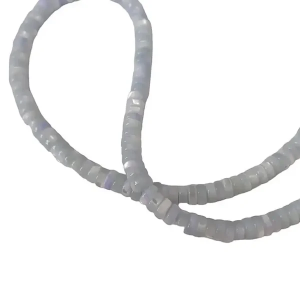 Perles heishi en coquillage bleu grisé 5mm