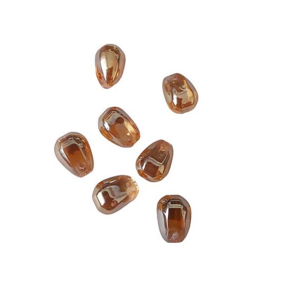Perles en verre goutte irisé AB
