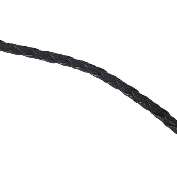 50cm cordon tressé simili cuir noir 4mm