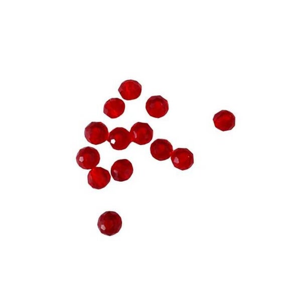 Perles de verre rouge transparent, facettes, 3x4mm
