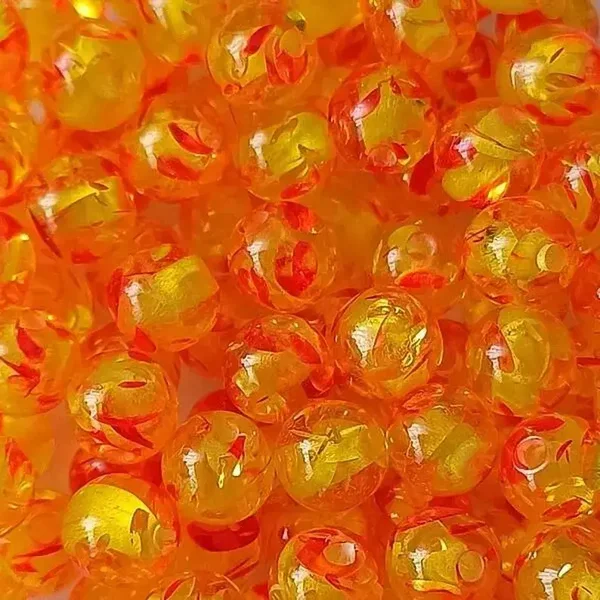 Perles rondes en résine imitation ambre