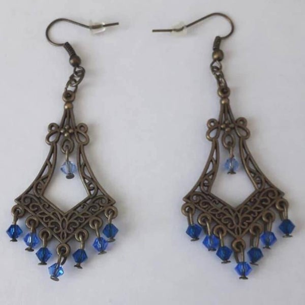 Boucles d'oreille, estampe bronze