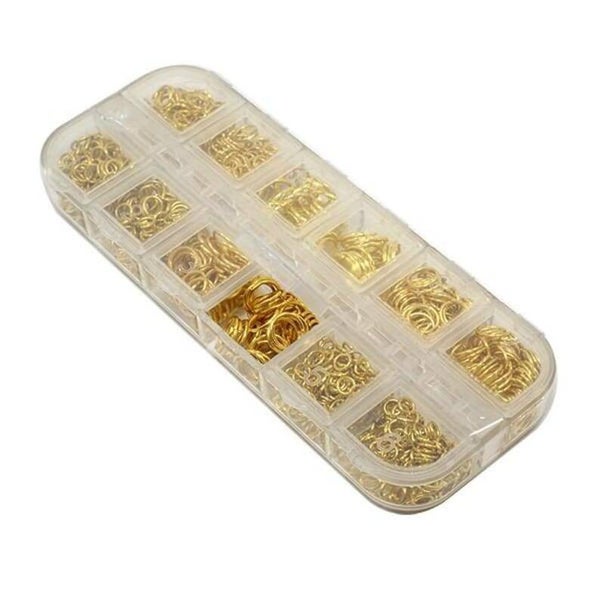 Kit anneaux métal ronds assortiment doré