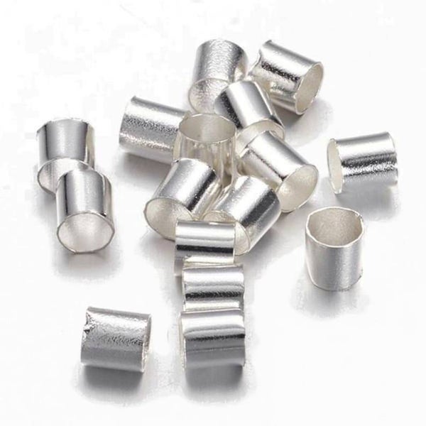 Perles à écraser tube 3x3mm, argenté