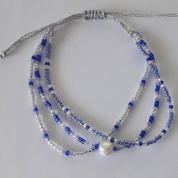 Bracelet réglable multi rangs, perles Miyuki