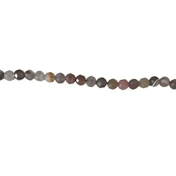 50 perles rondes agate du Botswana, facettes, 4mm