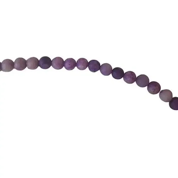 30 perles rondes charoïte mat 4mm