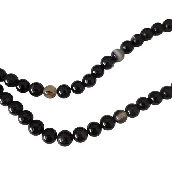Agate rayée à bandes (agate rubanée), perles rondes