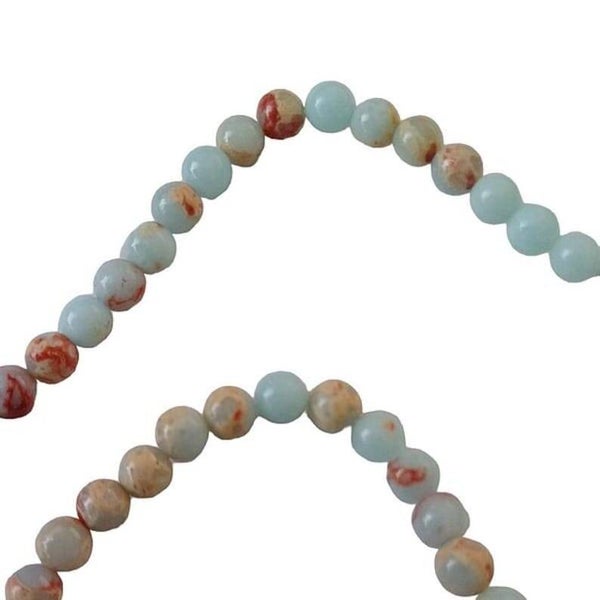 60 perles rondes jaspe impérial synthétique, couleur aigue-marine 4mm