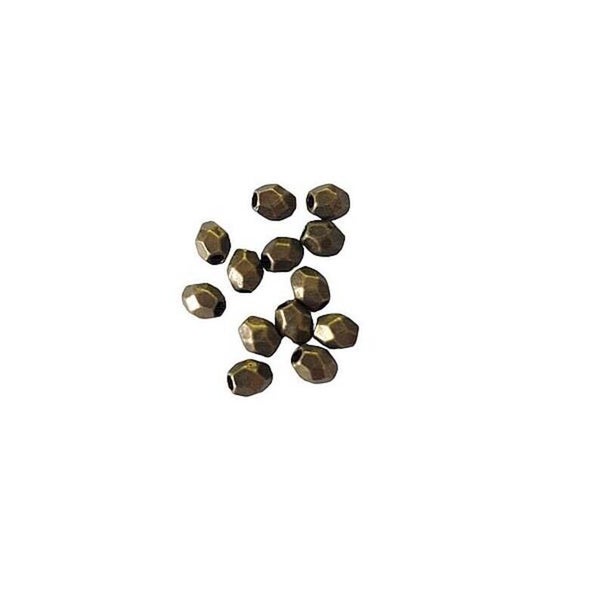 Perles intercalaires ovales, facettées, bronze