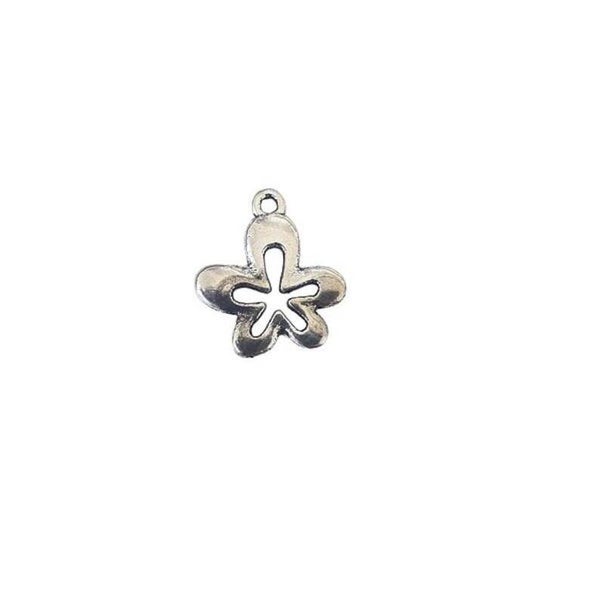 Breloque fleur, alliage de style tibétain, argent antique