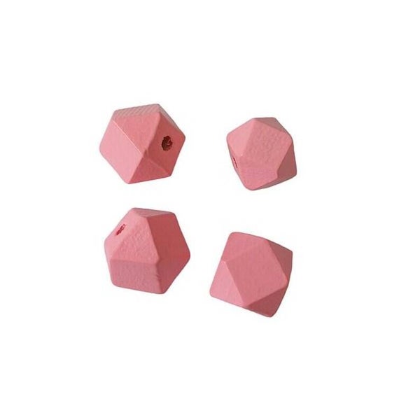 Perles en bois, polygone, 15x15mm