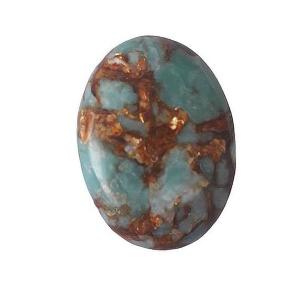 Cabochon Jaspe impérial turquoise et bronzite