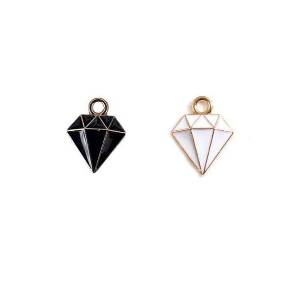 Breloque diamant en émail