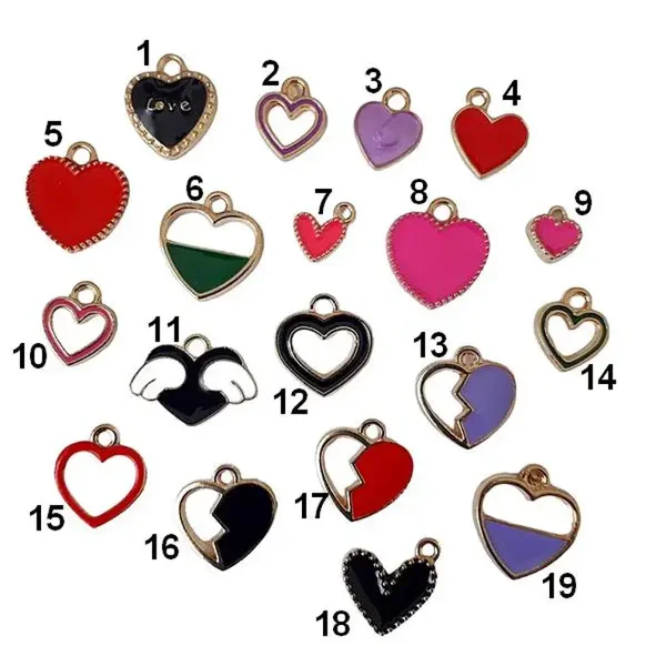 Breloque coeur en émail