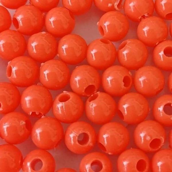 Perles rondes en acrylique, opaque, 6mm