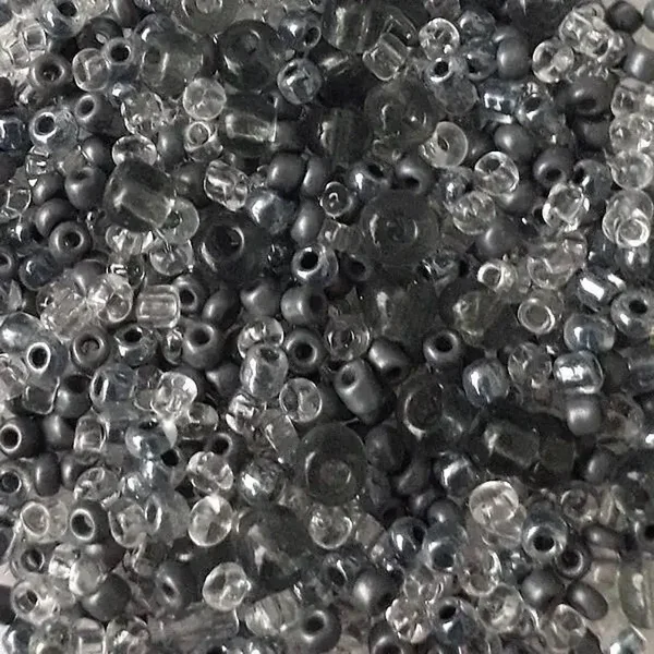 Perles de rocaille 2/3mm mix gris foncé