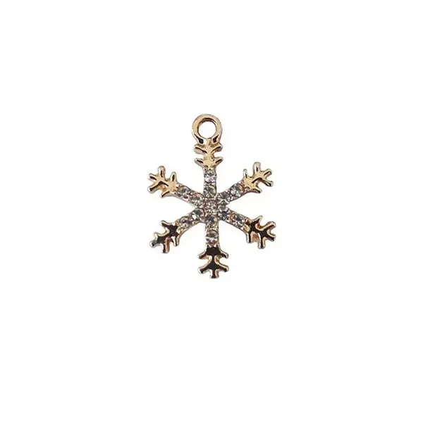 Pendentif flocon de neige, alliage et strass