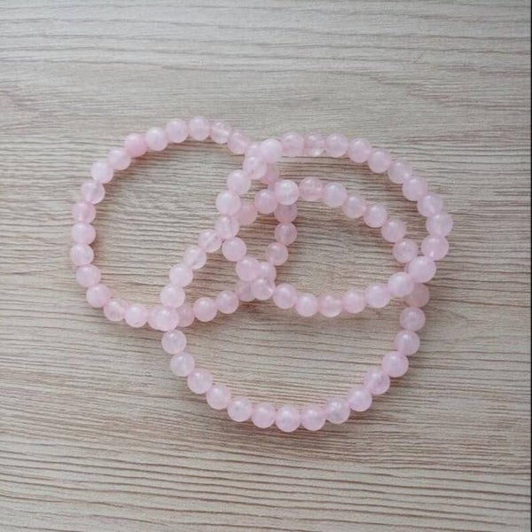 Bracelet quartz rose synthétique 6mm