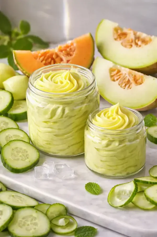 Crème de karité au concombre et melon – Fraîcheur, hydratation et douceur fruitée