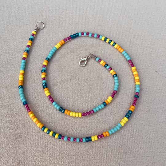 Ketting Turquoise, Geel, Roze